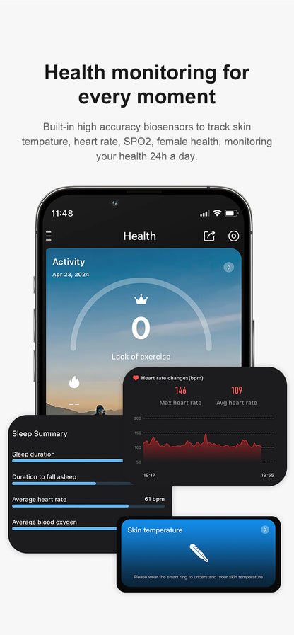 Anillo Inteligente de Alto Rendimiento HERRSCHAFT • Monitor de Biohacking y Sueño
