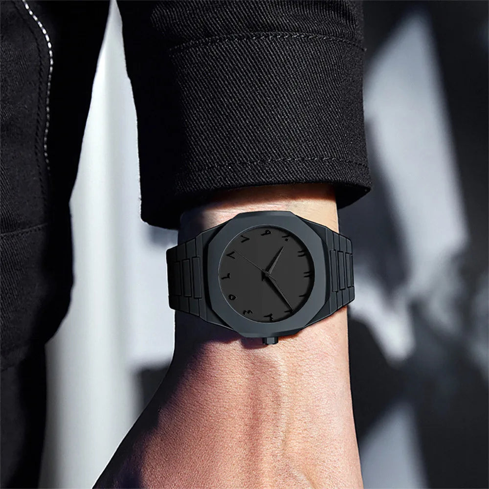 Reloj Ejecutivo Black Arabic HERRSCHAFT | Dial Arábigo & Negro Mate