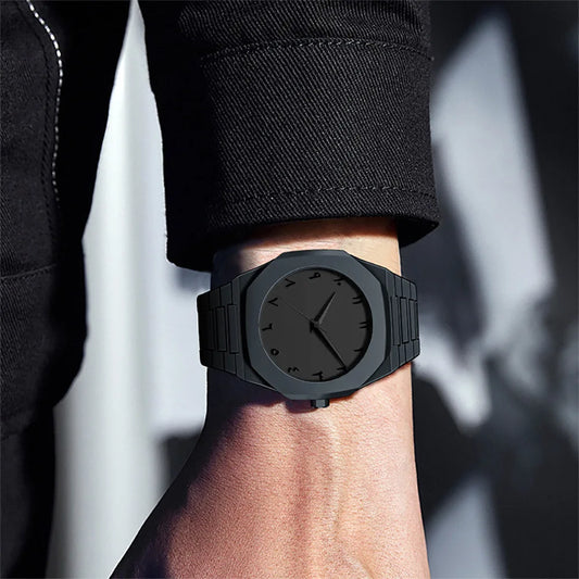 Reloj Ejecutivo Black Arabic HERRSCHAFT | Dial Arábigo & Negro Mate